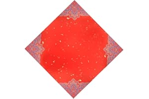 GARDANER DIY Chinese New Year Calligraphy Rice Red Paper,Red Forever Full Ripe Xuan/Sumi Paper,Fu Dou Fang Square,34cm*34cm(13.5inch*13.5inch),20 Sheets (Palace Painting)