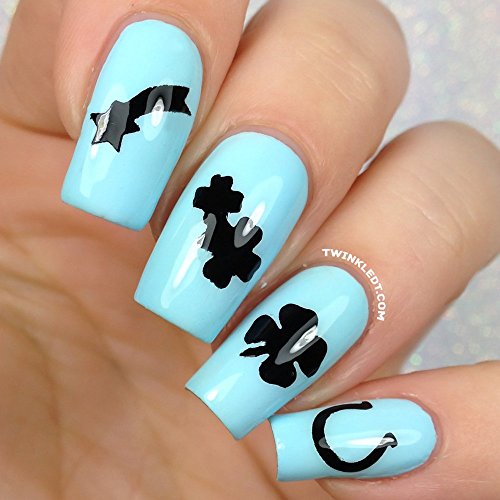 Luck Variety Nail Vinyls By Twinkled T - 1 Sheet of 100 Vinyls