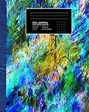 Dot Journal: Sea and sand acrylic artistic canvas 120 page Dot grid paper journal minimalist style s by Thread and paper Journals