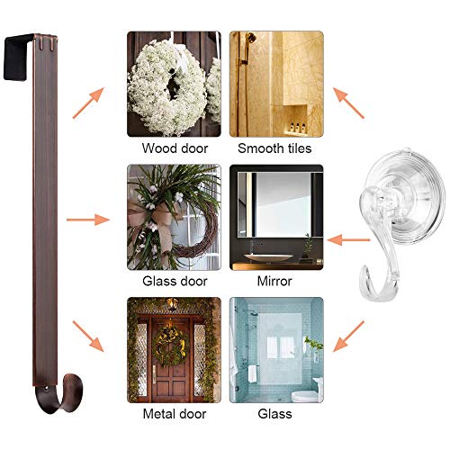 6 Wreath+Hanger+Adjustable+Suction+Bronze