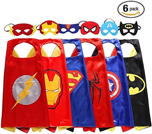 Fun Factorys Halloween Superhero Dress 6 Capes and Masks – Dress Up Kids Toys Holiday Gift