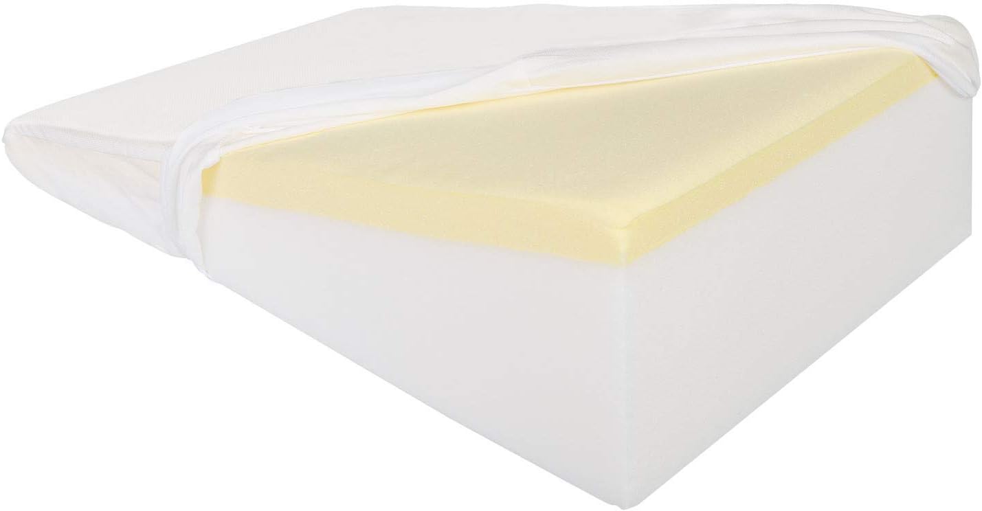 SUPPORT PLUS Bed Wedge Pillow - Premium Hybrid Memory Foam Triangle Cushion to Elevate Upper Body - Recommended for Acid Reflux, Snoring and GERD - Washable Removable Cover 8" High, 17" Wide: Home & Kitchen