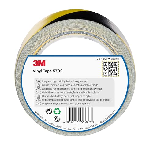 3M Safety Stripe Tape 5702, 50 mm x 33 m, Yellow and Black