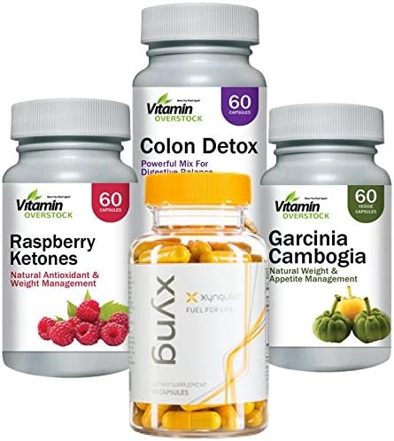 XYNG FAT LOSS BUNDLE: Xyng, Raspberry Ketones, Garcinia Cambogia, &amp; Colon Detox - One Month Supply