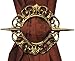 Kashi Home Curtains Holdbacks - Antique Decorative Curtain Holdback, Set of 2, Window Panel Tiebacks Treatment Bronze Silver Mahogany Gold (Gold)