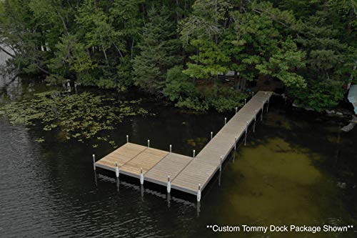 Tommy Docks Complete Dock Package - 20 FT Roll-in Dock - Straight Aluminum Frame with Removable Cedar Decking - Normal Duty Boat Docking Hardware Kit - Thumbnail 6