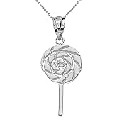 Claddagh Gold Fine 925 Sterling Silver Retro Candy Swirl Lollipop Pendant Necklace