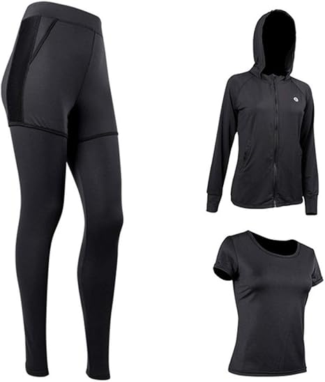 AXIANQI Set De Yoga Negro para Mujer, Deportes, Fitness, 3 Piezas ...