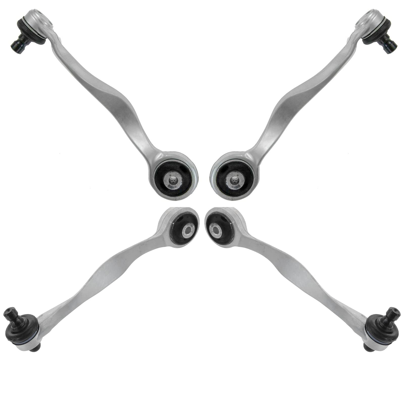 TRQ Front Upper Control Arm with Ball Joint Set 4 Piece Compatible with 1997-1999 Audi A8 1997-2002 A8 Quattro 2001-2003 S8 Image