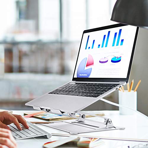 SAVFY Laptop Stand, Ergonomic Multi-Angle Height Adjustable Laptop Stand Holder, Aluminum Light Weight Adjustable Laptop Stand for 10\'\'-17\'\' MacBook, iPad, Notebook, Tablet