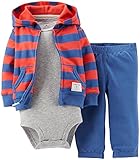 Carter's Baby Boys' 3 Piece Striped Hoodie Set (Baby) - Red