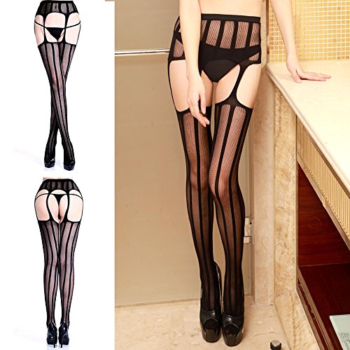 Lady Up 5 Pairs Pantyhose Garter Belts Tights Lace Flowery Stockings for Sexy Women Thigh High Hosiery (Collection 2) - Thumbnail 5