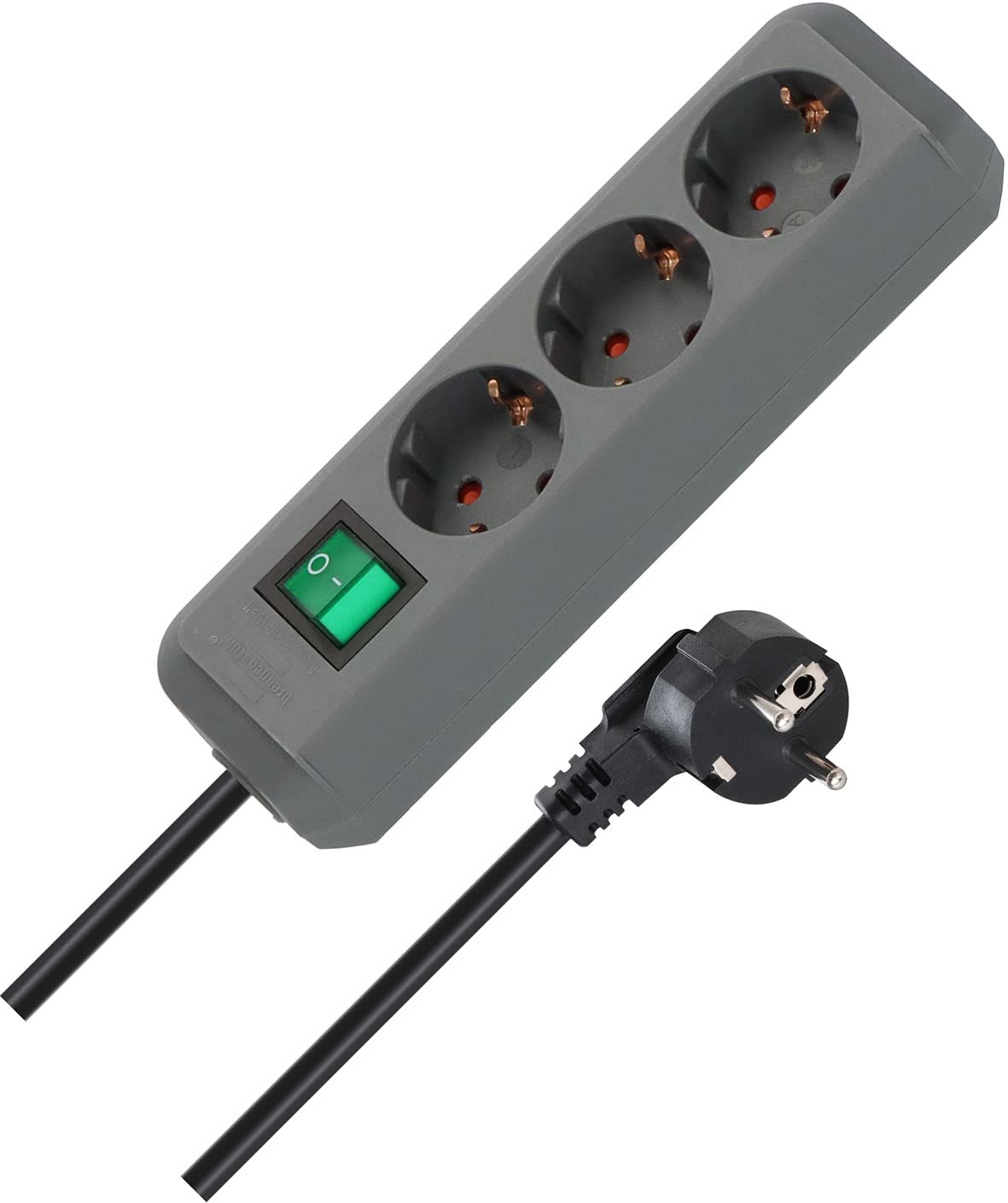 Brennenstuhl Eco-Line + Switch - surge protectors (Grey, Silver)