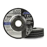 5 Pack 4-1/2" x 1/4" x 7/8" Depressed Center Metal Grinding Wheels for 4.5" Inch Angle Grinders