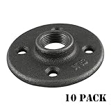 Black Floor Flange Pipe Fitting, 3/4 Inch, 10 Pack