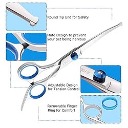 Elfirly Dog Grooming Scissors Set with Safety Round