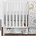 Sweet Jojo Designs 11-Piece Blue, Grey and White Woodland Deer Fox Bear Animal Toile Girl or Boy Baby Bedding Crib Set Without Bumper