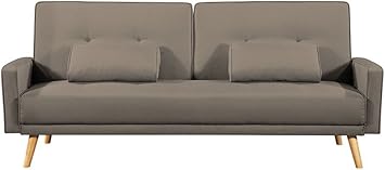 Loungitude Canape Droit 3 Places Scandinave Convertible En Tissu