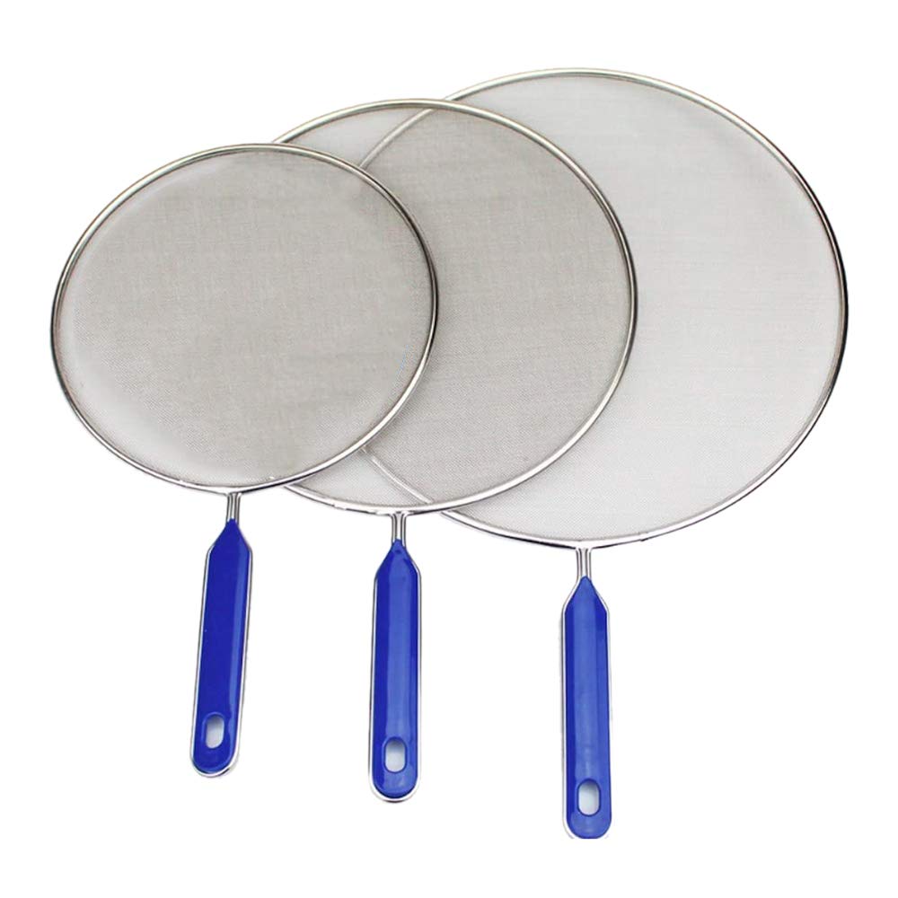 Yuemsh 3 Pack Grease Splatter Screen for Frying Pan Cooking,Stainless Steel Guard,Hot Oil Shield to Stop Prime Burn