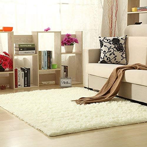 Aicehome Area Rug,Soft Girls Bedroom Rug 4 Feet by 5.3 Feet (Cream White)