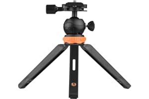 Mini Tripod with 1/4 Inch Screw, Wide Application, Sturdy and Portable Design, Height Adjustable for DSLR ILDC Action Cameras