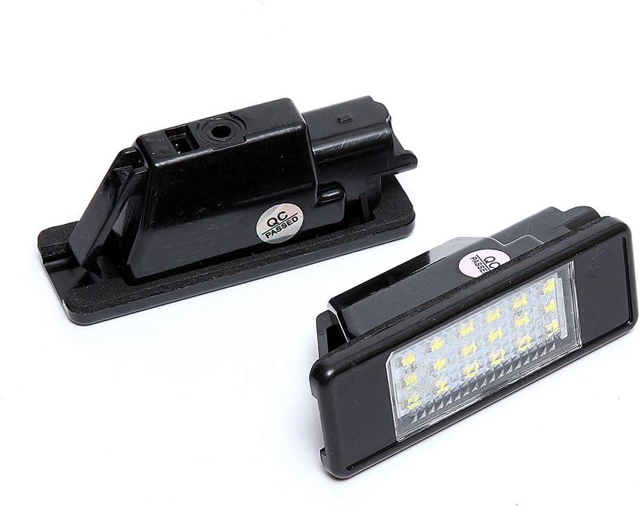 1Pair LED Car License Number Plate Light for Peugeot 207 308 Citroen Berlingo C2 C3 Pluriel Baujahr 2004-2009 C4 C5 Limousine C6 DS3 (White)