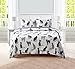 Sleeping Partners Grey Cats Animal Pom pom Trimmed Quilt Set, with 1 Full/Queen Size Quilt, and 2 Standard Shams, Lightweight, Soft, and Comfy, Gift for Kids and Adults, 3-Piece Set, Full/Queen