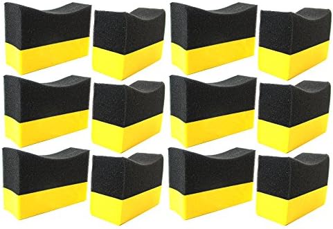 12 Contour Tire Dressing Applicator Pads Gloss Shine Color Sponge Wax Polishing