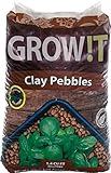 GROW!T GROWT GMC40l, 4mm-16mm, Clay Pebbles, 40 Liter Bag, Brown