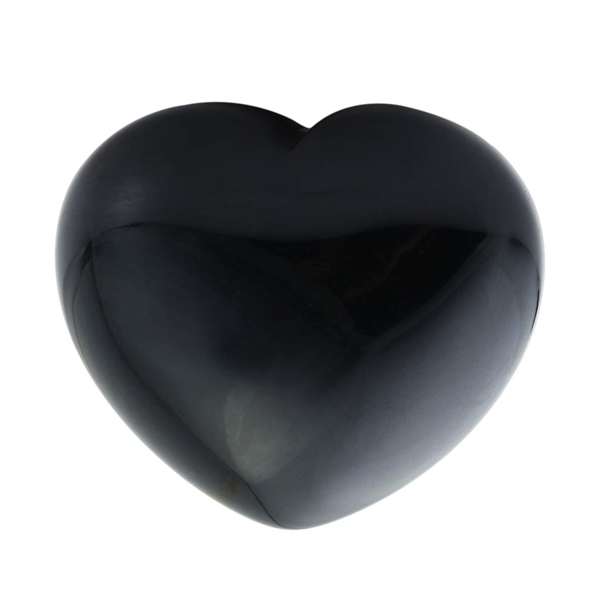 Lovionus89 Natural Black Obsidian Healing Heart Shape Crystal Stone, Polished Semi-Precious Stone for Love, Wellness Positive Energy | Reiki Chakra Meditation(1.8 Inch)