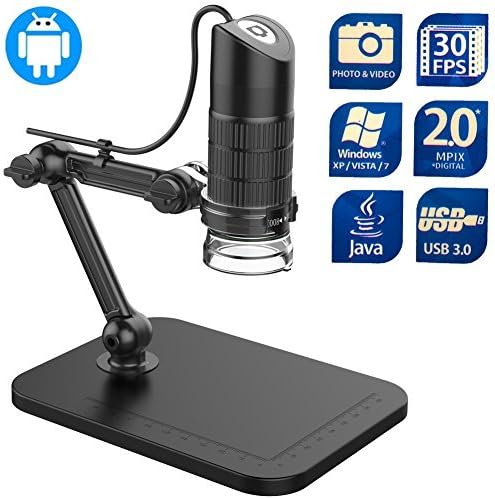 Yoport USB Digital Microscope - 20 X-800 X Magnifier Video Camera, 8 LED Illumination With Adjustable Intensity Control, Compatible With Android, Windows.