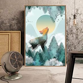 Framed Canvas Home Artwork Decoration Abstract Scenery Canvas Wall Art for Living Room, Bedroom - 16x24 inches