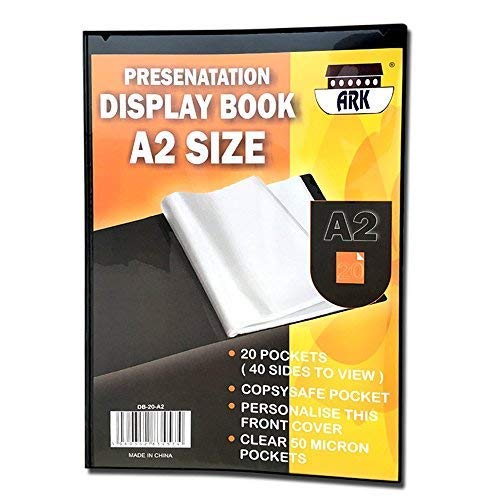 A2 Black Presentation Display Book by Ark (20 Pockets A2 (Single))