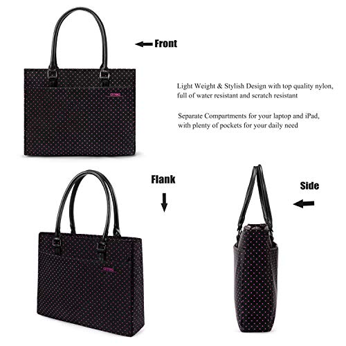 image for DTBG Laptop Tote Bag, 15.6 Inch Women Shoulder Bag Nylon Briefcase Cas