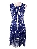 Vijiv Women's 1920's Vintage Gatsby Bead Sequin Art Nouveau Deco Flapper Dress