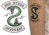 Riverdale Southside Serpent DIY 3 Inches Tall Temporary Body Art Tattoo Sticker Set of 2