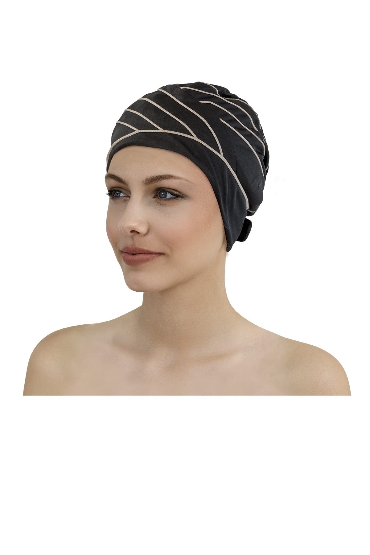 Fashy Women Exclusive Fabric Swim Cap - Black/Brown, One Size