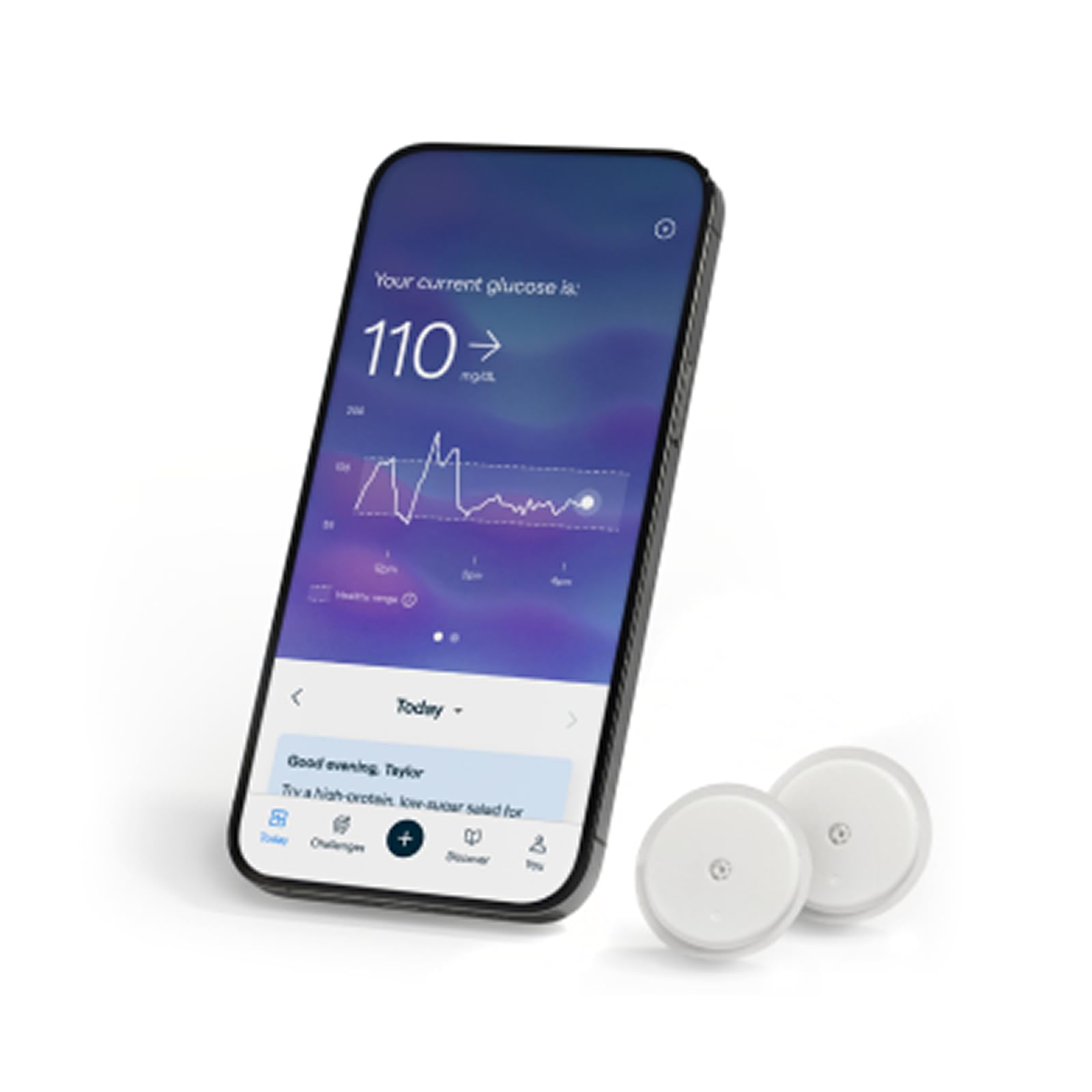 Photo 1 of Lingo Continuous Glucose Monitor (CGM) & App (Pack of 2). Made by Abbott. Know the impact of what you eat. 1 Lingo biosensor lasts up to 14 Days*. Works with iOS and Android. US Only.