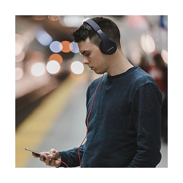 Wireless-Bluetooth-Over-Ear-Stereo-Foldable-Headphones-Wireless-and-Wired-Mode-Headsets-with-Soft-Memory-Protein-EarmuffsBuilt-in-Mic-for-Mobile-Phone-TV-PC-Laptop-BlackRed Wireless Bluetooth Over Ear Stereo Foldable Headphones, Wireless and Wired Mode Headsets with Soft Memory-Protein…