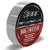 Starrey Flexible Reflective Tape White Silver 1 Inch X 15 Feet  High Intensity Grade DOT-C2 Safety Tape Waterproof Conspicuity Trailer Reflector