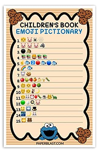 Amazon.com: Cookie Monster Baby Shower Game - Children's Book Emoji ...