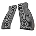 Cool Hand G10 Grips for CZ 75/85 Compact, CZ P-01, P100, C100, T100, PCR, CZ 75 D, Screws Included, Palm Swell Back Style, White/Black G10, H6C-T-22