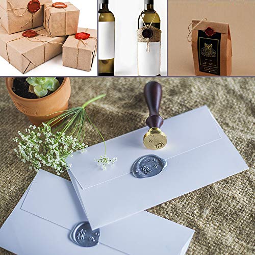 600PCS Sealing Wax Beads Packed in Plastic Box, with 2PCS Tea Candles and 1 PC Wax Melting Spoon for Wax Sealing Stamp (24 Colors)