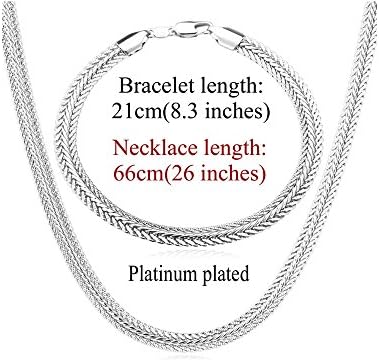 Cadenas De Titanio para Hombre Nueva Colección 2018 para Hombres Platinum Plated 6MM Wide 6 Size Snake Chain & Bracelet…