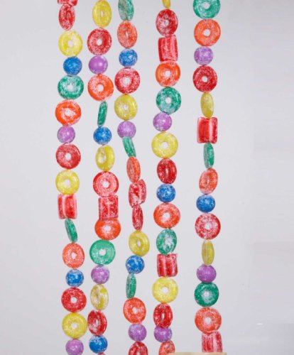 Kurt Adler H1737 6-Foot Plastic Glittered Life Saver, Ball, and Candy Garland for Christmas