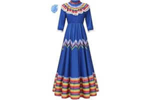Mexican Senorita Costume Dress - Complete Traditional Outfit Mexican Costume for Cinco De Mayo Halloween Fiesta Party