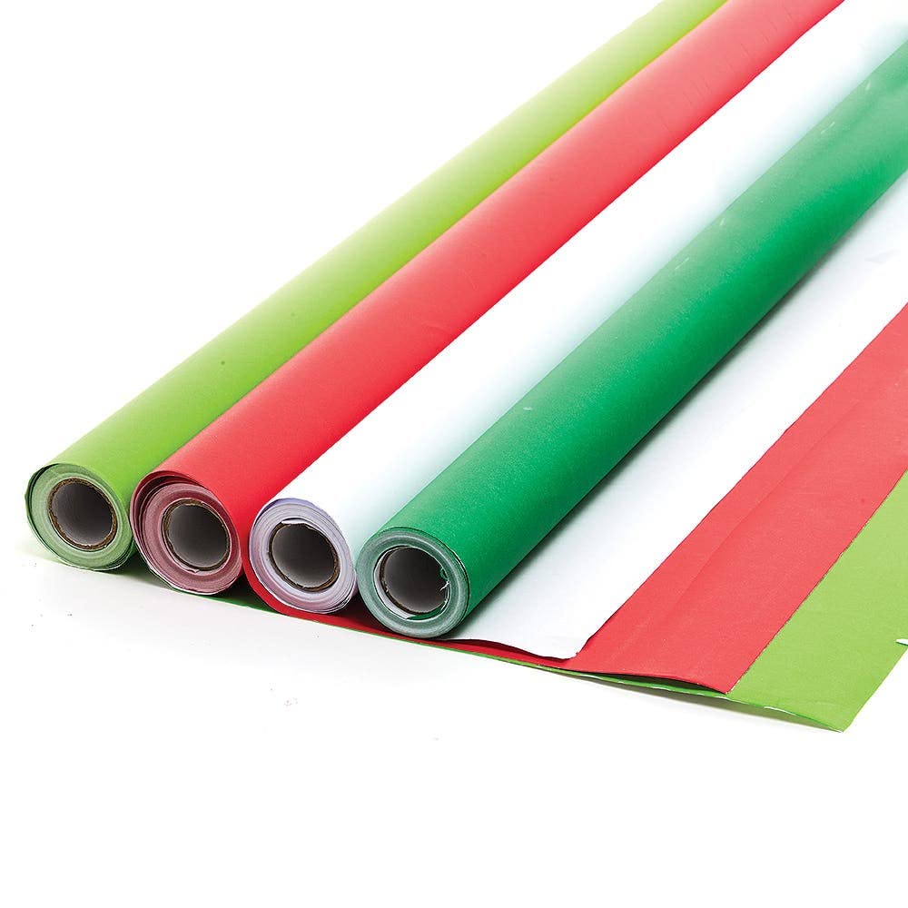 Baker Ross FX327 Christmas Poster Display Rolls Value Pack - Pack of 4, School Supplies, Classroom Display Paper, Backing Paper