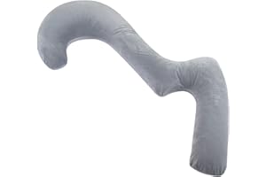 EKEPE Swan Body Pillowcase, 68 Inches Memory Foam Full Body Pillowcase for Side Sleeper, Long Pillowcase with Contour Support for Back, Knee, Leg Relief - King Size Grey