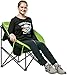 KingCamp Moon Saucer Camping Folding Round Chair Padded Seat Heavy Duty Steel Frame with Cup Holder and Back Pocket (Green)