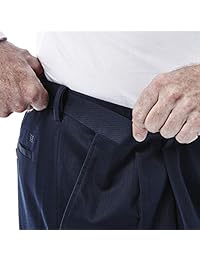 Haggar Pantalón de corte clásico para hombre, de gran altura, sin hierro, con cintura extensible, plisado